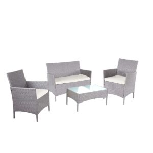 2-1-1 Poly-Rattan Garten-Garnitur Hamar