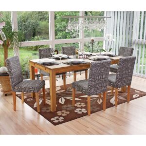 6er-Set Esszimmerstuhl Stuhl Küchenstuhl Littau ~ Textil mit Schriftzug