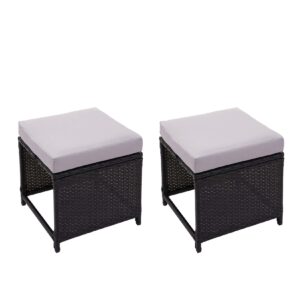 2er-Set Poly-Rattan Hocker MCW-G16