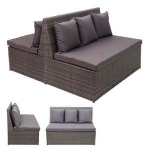 2er-Set Poly-Rattan 2er Sofa MCW-G16