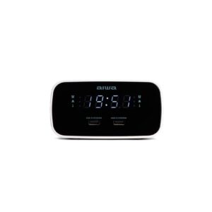 Aiwa CRU-19BK Schwarz Radiowecker LED-Display USB Ladefunktion Dimmer