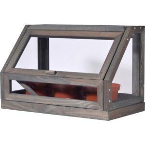 dobar Mini-Gewächshaus für Jungpflanzen und Kräuter inkl. Töpfe   ca. 38 x 20 x 24