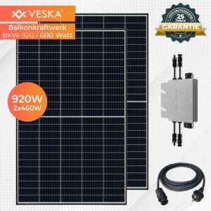 920 W / 600 W Balkonkraftwerk Photovoltaik Solaranlage Steckerfertig WIFI Smart