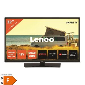 Lenco LED-3263BK - 32-Zoll Android-Smart-TV mit 12-V-Kfz-Adapter