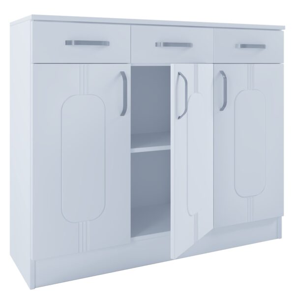 VCM Holz Kommode Sideboard Highboard Anrichte Schrank Balia 3 Schublade Drehtüren