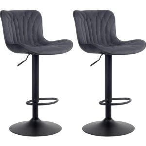 CLP 2er Set Barhocker Linus - Höhenverstellbare Barstühle - 360° Drehstühle Mit Rückenlehne Für Küche Und Bistro