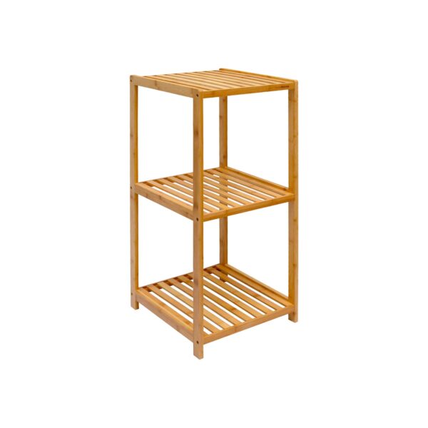 Badregal 83x38x40cm Bambus Holz Regal 3 Fächer Bad Badezimmer Standregal Ablage
