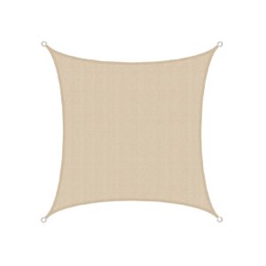 UV Sonnensegel 3x3 m HDPE Quadrat Sonnenschutz Überdachung Garten Balkon Beige