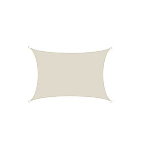 UPF50+ UV Sonnensegel 3x5 Polyester Rechteck Wasserabweisend Garten Balkon Beige