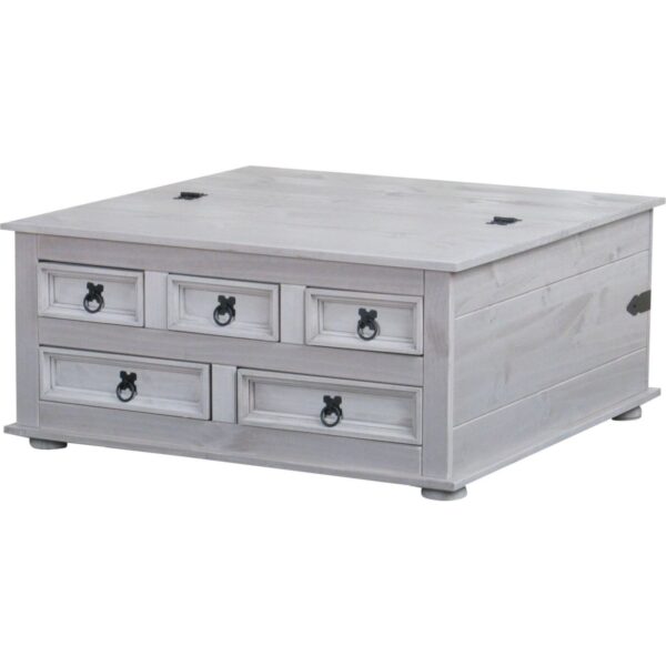 Kiefer Truhentisch New Mexico Mexiko grau massiv Couchtisch Truhe Holztruhe