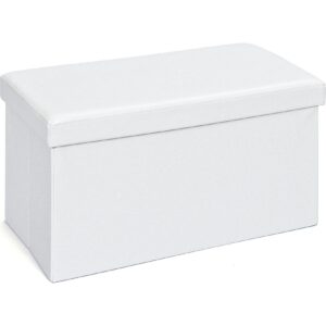 Aufbewahrungsbox Sanne Hocker faltbar mit Deckel weiss Faltbox Regalbox Box