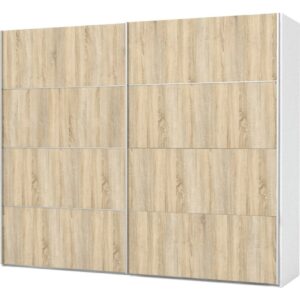 Kleiderschrank Veto 2 Türen 242cm Schwebetürenschrank Schrank weiß Eiche Dekor