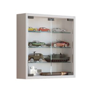 Vitrinenschrank Glas Wandschrank Vitrine Sammlervitrine Hängeschrank weiß