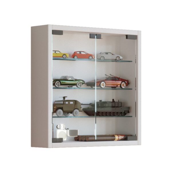 Vitrinenschrank Glas Wandschrank Vitrine Sammlervitrine Hängeschrank weiß