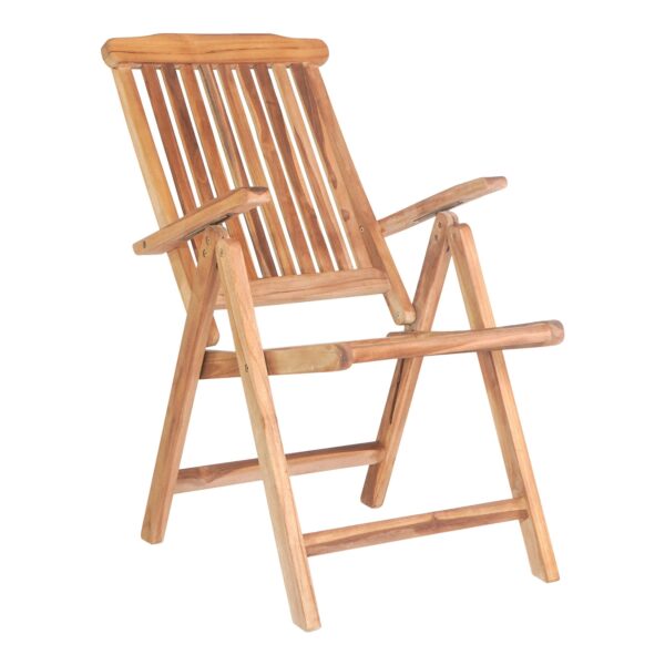 Set 2x Teak Elche Gartenstuhl 5 Positionen Balkon Terrasse Stuhl Garten Stühle