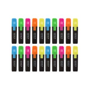 20x GENIE Textmarker 5 Farben Neon Marker Set Highlighter Stifte Leuchtmarker