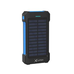 Xlayer POWERBANKS Powerbank Solar 8000 mAh Akku externes Ladegerät Tragbar Notfall