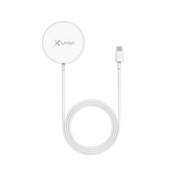 Xlayer WIRELESS Ladegerät MagFix Pro Magsafe Wireless Charging Pad kompatibel 15W Weiß