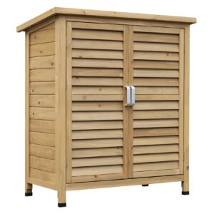 Outsunny Geräteschrank mit Lamellentüren 87 x 46