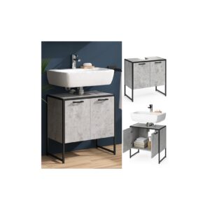 Vicco Wachtischunterschrank Beton Fyrk Badschrank Waschbeckenunterschrank Unterschrank