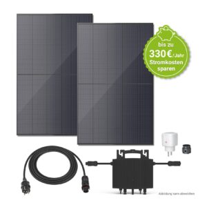 Juskys Balkonkraftwerk 600W Solaranlage Komplettset Photovoltaik steckerfertig Monokristallin Black - Verkauf nur an Endverbraucher