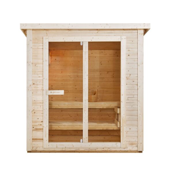 Artsauna Outdoor Sauna Varberg 200 x 160 cm mit 8 kW Ofen & Zubehör - Gartensauna für 4 Personen