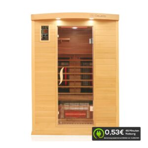 Dewello® Infrarotkabine Infrarotsauna PIERSON PRO 135cm x 105cm Hemlock-Zeder inkl. DUO Strahler