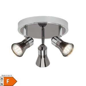 BRILLIANT Lampe Jupp LED Spotrondell 3flg chrom/schwarz   3x LED-PAR51