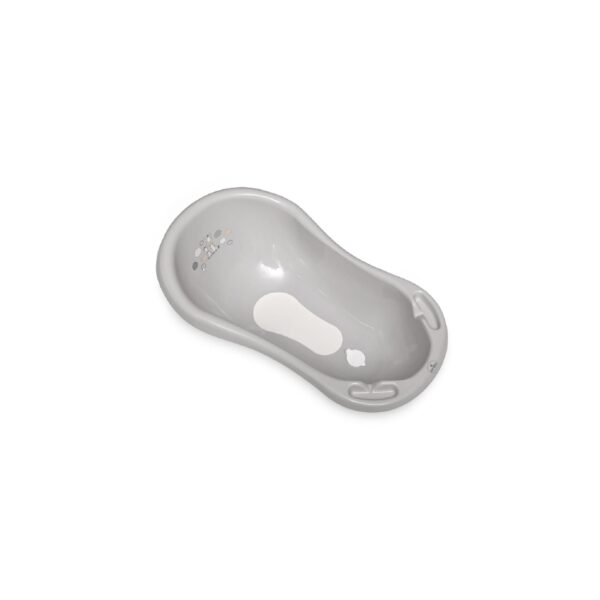 Lorelli Babybadewanne 1013046 Wasserablauf 84 cm Ablagefächer ergonomische Form grau weiß