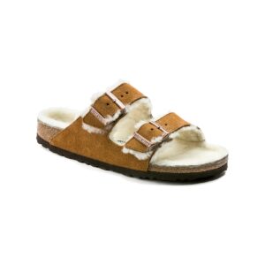 Birkenstock Arizona Shearling Veloursleder Damen Pantolette