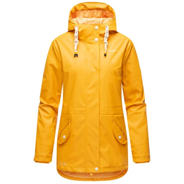 NAVAHOO Damen Warmer Regenjacke Wasserdichter Regenmantel mit Kapuze Oceans Heart