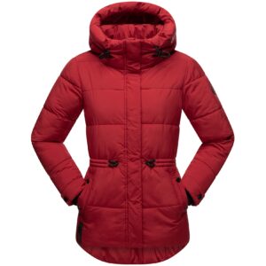 MARIKOO Damen Winter Stepp Jacke Outdoor Herbst Warme Steppjacke Kapuze Akumaa